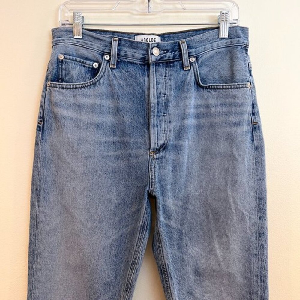 AGOLDE Double Pocket Riley Straight Leg High Waist Classic Denim Jeans 28